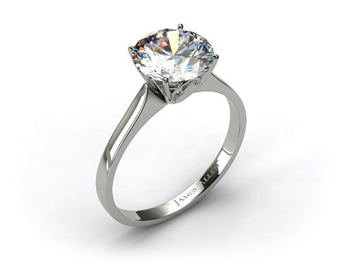18k White Gold Four Prong Cathedral Arch Engagement Ring